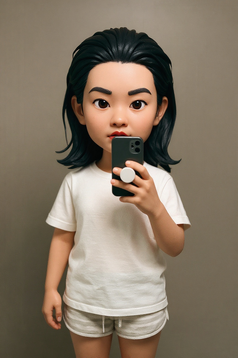 Person as bobblehead figure
